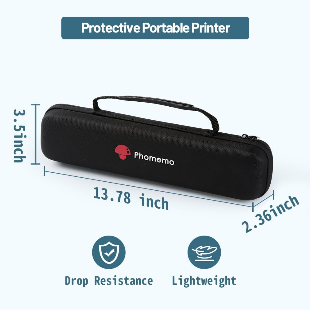 Phomemo Case, Compatible with Itari Tattoo Printer, COLORWING, Odaro, M08F/D810/P831/TP81 Letter & A4 Portable Printer, for HPRT MT800 Mobile Travel Printer Storage Holder Paper & USB Cable(Box Only)