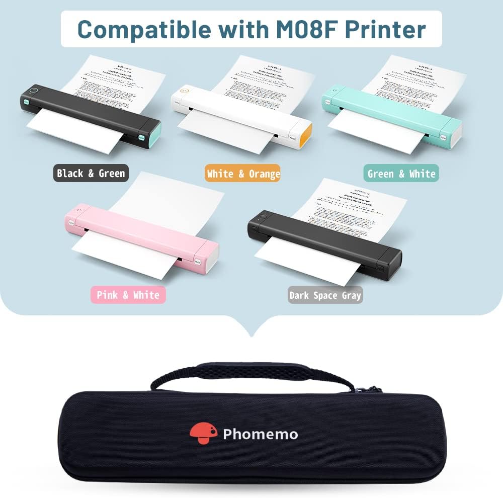Phomemo Case, Compatible with Itari Tattoo Printer, COLORWING, Odaro, M08F/D810/P831/TP81 Letter & A4 Portable Printer, for HPRT MT800 Mobile Travel Printer Storage Holder Paper & USB Cable(Box Only)