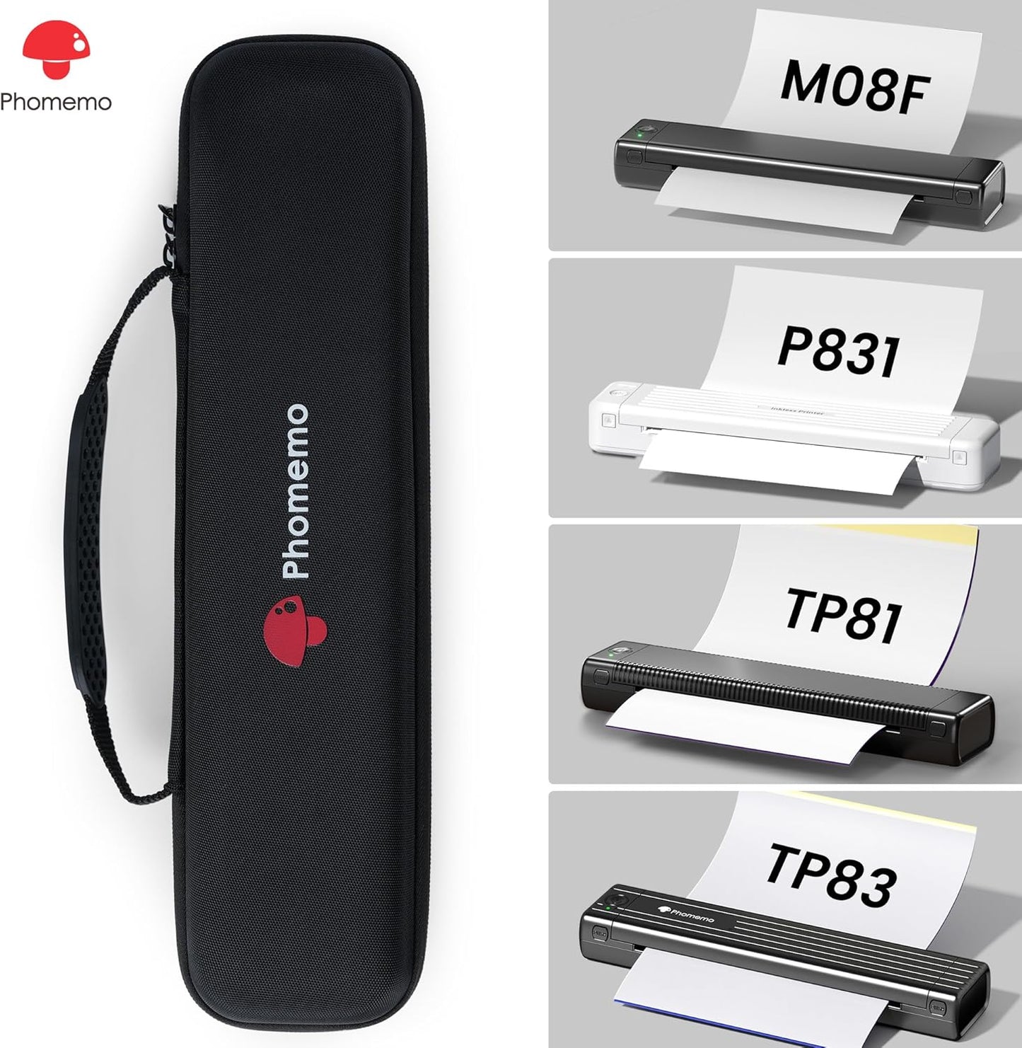 Phomemo Case, Compatible with Itari Tattoo Printer, COLORWING, Odaro, M08F/D810/P831/TP81 Letter & A4 Portable Printer, for HPRT MT800 Mobile Travel Printer Storage Holder Paper & USB Cable(Box Only)
