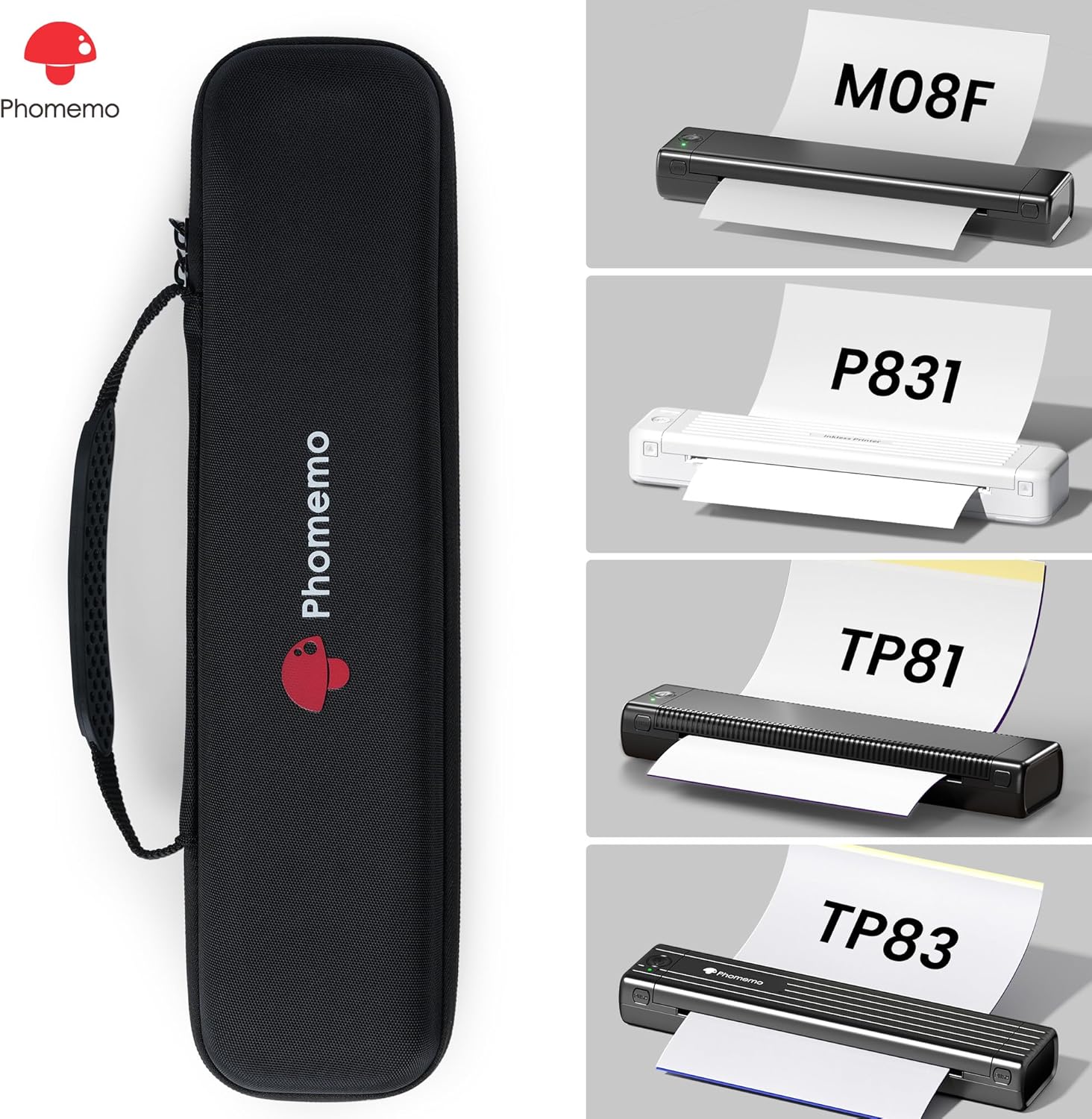 Phomemo Case, Compatible with Itari Tattoo Printer, COLORWING, Odaro, M08F/D810/P831/TP81 Letter & A4 Portable Printer, for HPRT MT800 Mobile Travel Printer Storage Holder Paper & USB Cable(Box Only)