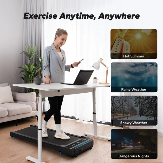 Engineered Vortex Mini Treadmill – Silent, Compact, Barre Rail Included