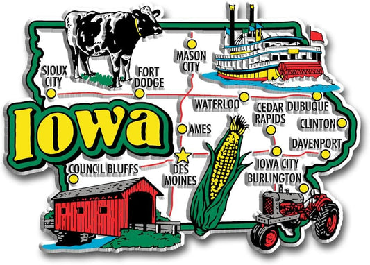 Iowa Jumbo State Magnet – Local Pride for Council Bluffs & Mason City | Classic Magnets