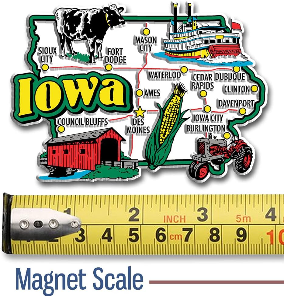 Iowa Jumbo State Magnet – Local Pride for Council Bluffs & Mason City | Classic Magnets