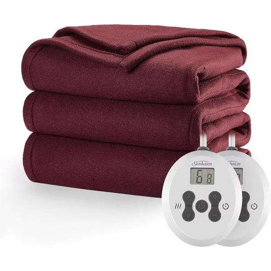 Sunbeam Heated Electric Blanket – Cozy, Washable & Safe for Ultimate Warmth