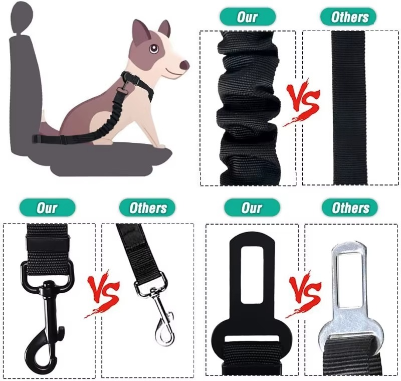 Love & Safety on the Go! πβ¨ Dog Leash with Seat Belt Buckle β Keep Your Pup Secure & Close to Your Heart!