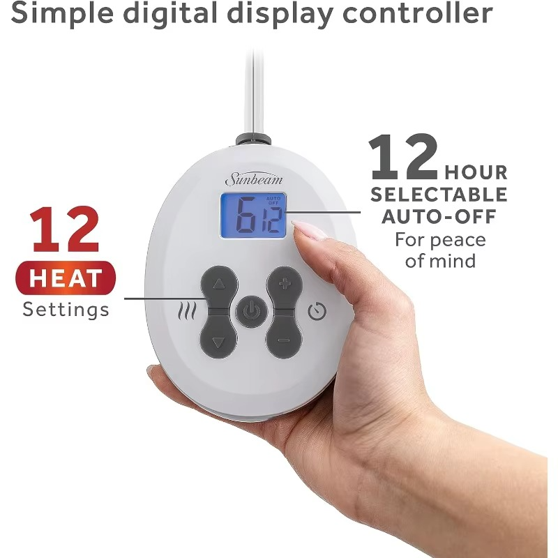 Sunbeam Heated Electric Blanket – Cozy, Washable & Safe for Ultimate Warmth