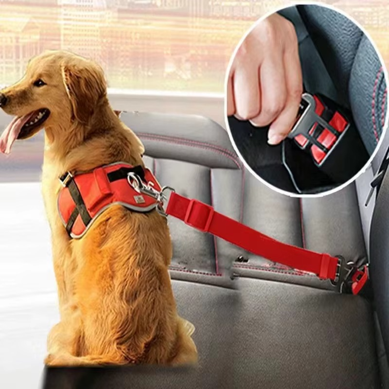Keep Your Pup Safe & Snug 🐾 Adjustable Dog Seat Belt for Stress-Free Car Rides! 💖