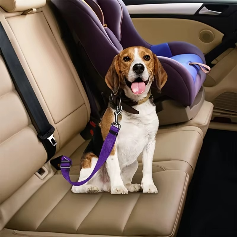 Keep Your Pup Safe & Snug 🐾 Adjustable Dog Seat Belt for Stress-Free Car Rides! 💖