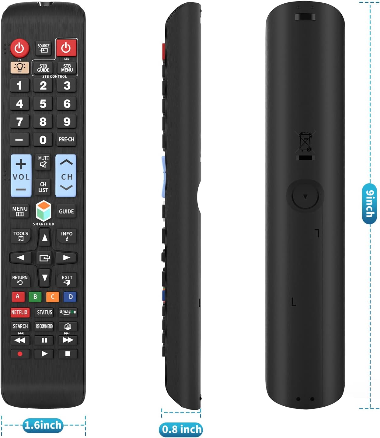 Universal Remote Control for All Samsung TVs – BN59-01178W | Backlit with Netflix & Prime Video Buttons