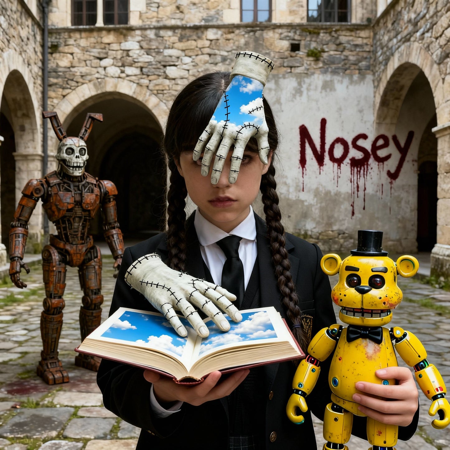Ultimate Confrontation: Jenna Ortega vs Nosey Citra Animatronic Dolls