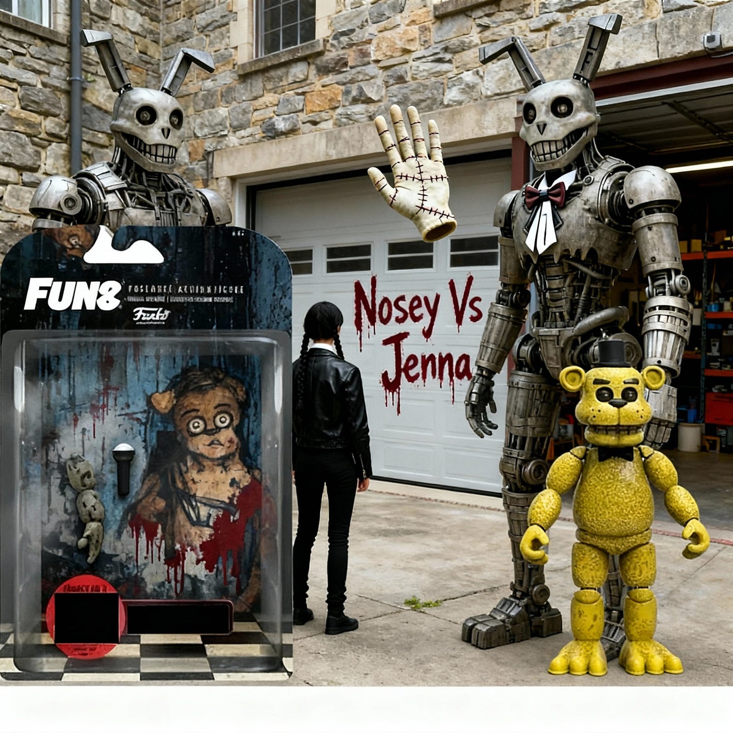 Ultimate Confrontation: Jenna Ortega vs Nosey Citra Animatronic Dolls