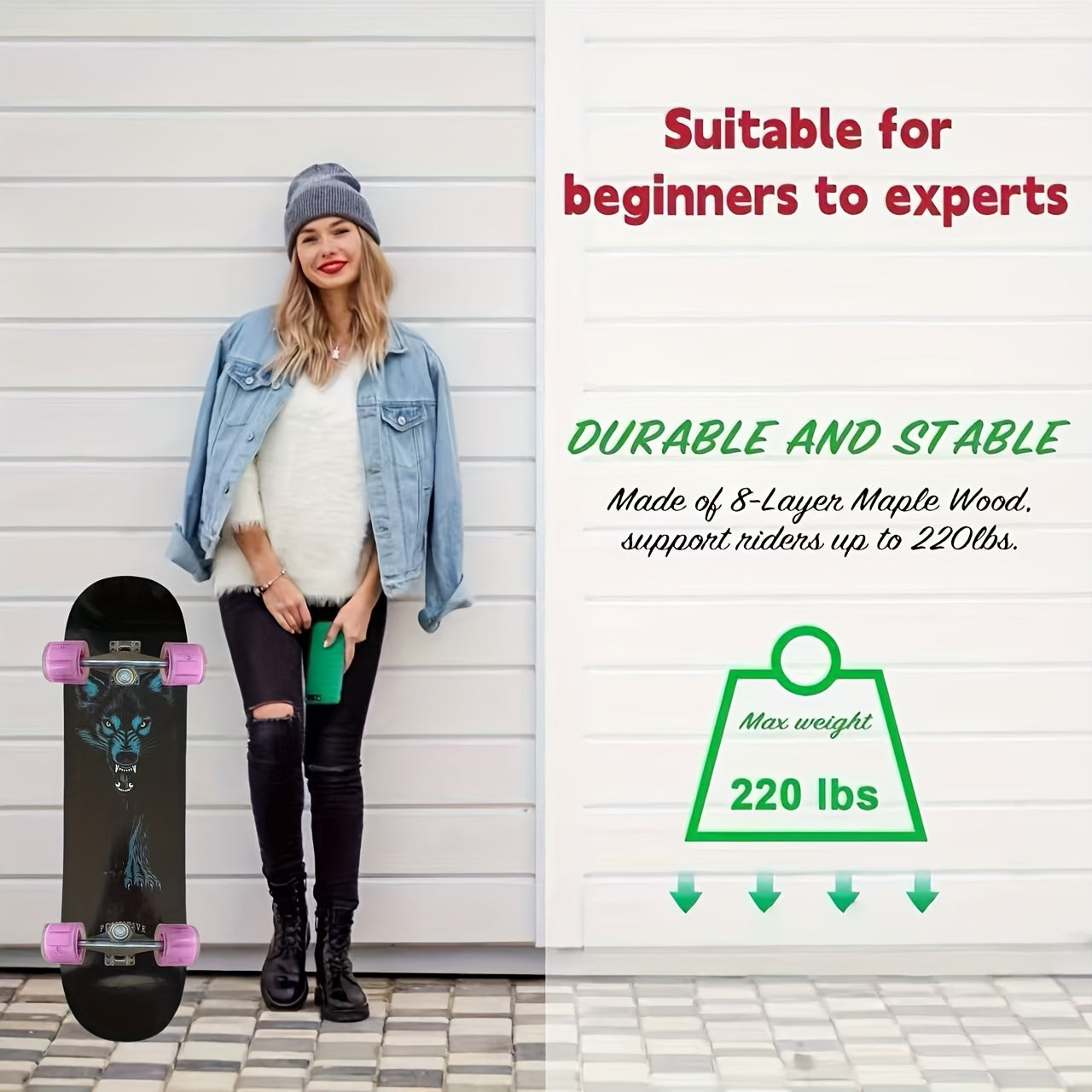 Stylisches Mädchen-Skateboard inspiriert von Lilly Stoephasius