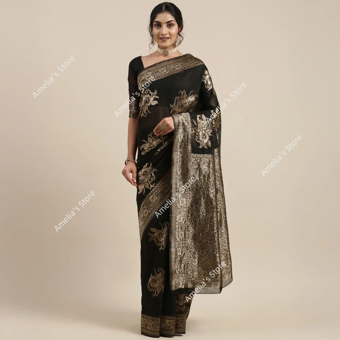 Dark Green Banarasi Saree - Perfect Connecticut Wedding Gift