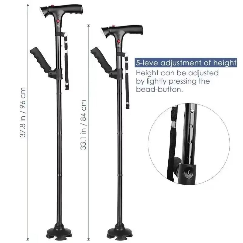 The Perfect Gift for Grandma – Folding Walking Stick with Light, Alarm & Love