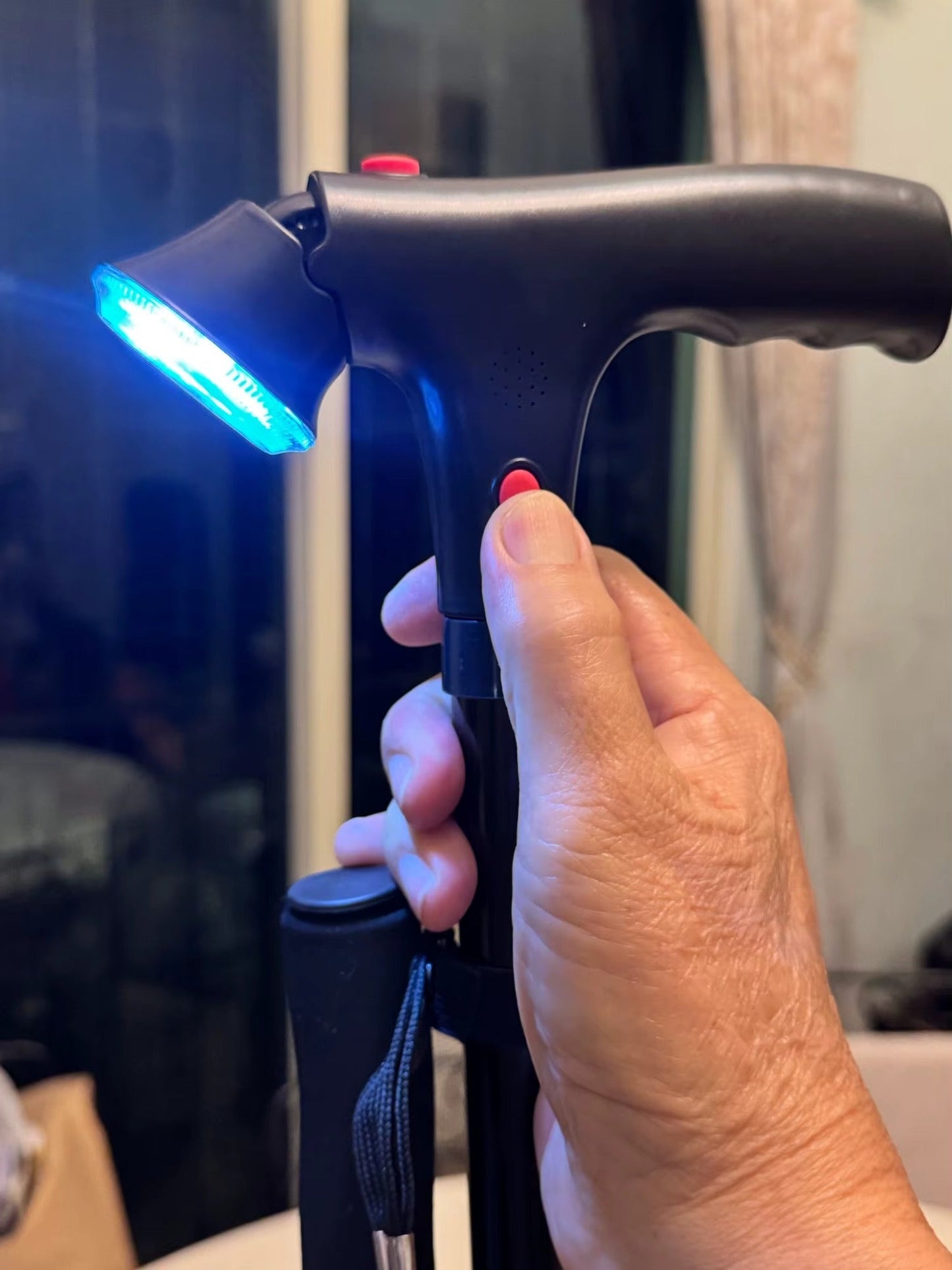 The Perfect Gift for Grandma – Folding Walking Stick with Light, Alarm & Love