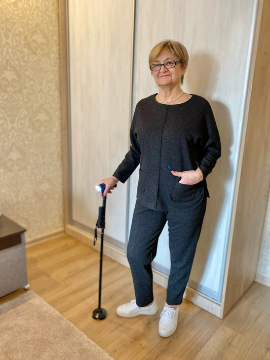 The Perfect Gift for Grandma – Folding Walking Stick with Light, Alarm & Love