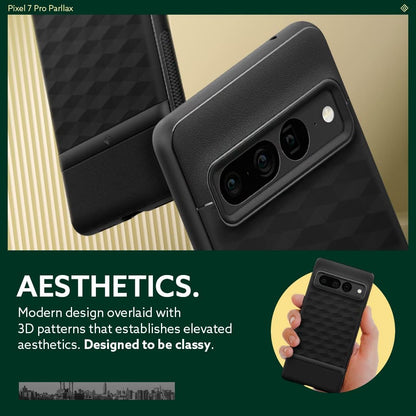 Caseology Parallax for Google Pixel 7 Pro Case 5G [Military Grade Drop Tested] Enhanced Ergonomic Design Case (2023) - Matte Black