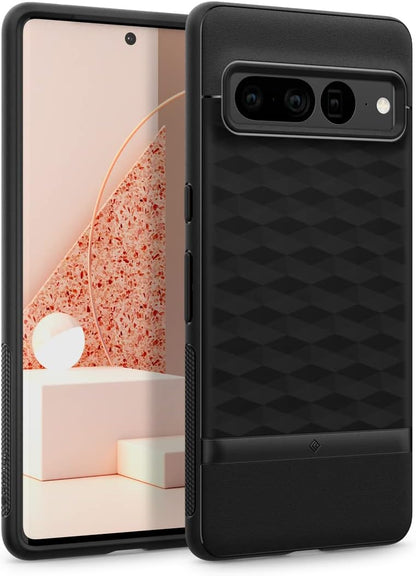 Caseology Parallax for Google Pixel 7 Pro Case 5G [Military Grade Drop Tested] Enhanced Ergonomic Design Case (2023) - Matte Black