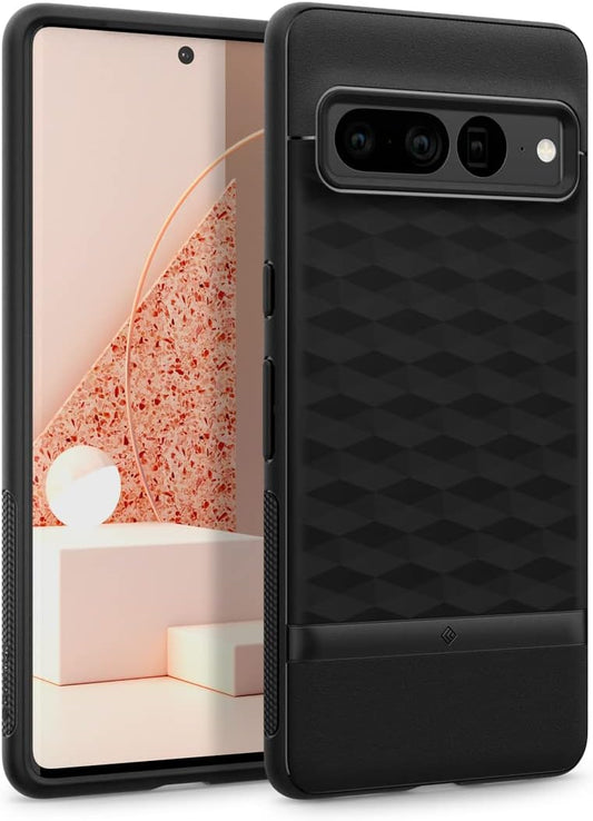 Caseology Parallax for Google Pixel 7 Pro Case 5G [Military Grade Drop Tested] Enhanced Ergonomic Design Case (2023) - Matte Black