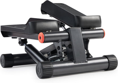 Sunny Health & Fitness Mini Stepper for Exercise at Home, Stair Step Workout Machine with Resistance Band, Fullbody Cardio, Upgraded Over 300lb Weight Capacity, Optional Free SunnyFit App Connection