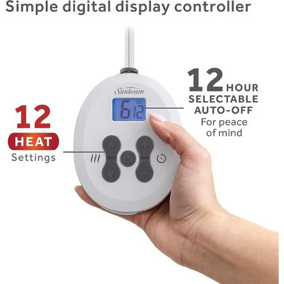 Sunbeam Heated Electric Blanket – Cozy, Washable & Safe for Ultimate Warmth