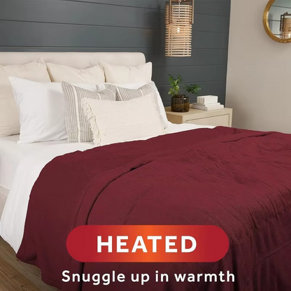 Sunbeam Heated Electric Blanket – Cozy, Washable & Safe for Ultimate Warmth