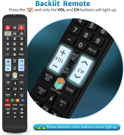 Universal Remote Control for All Samsung TVs – BN59-01178W | Backlit with Netflix & Prime Video Buttons