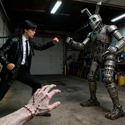 Ultimate Confrontation: Jenna Ortega vs Nosey Citra Animatronic Dolls