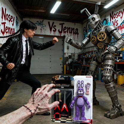 Ultimate Confrontation: Jenna Ortega vs Nosey Citra Animatronic Dolls