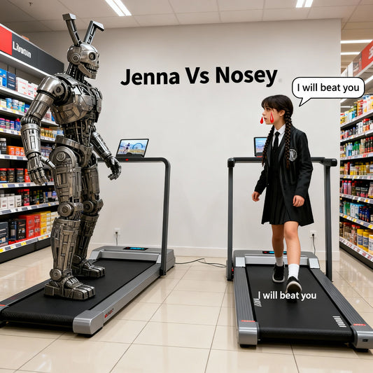 Jenna Vs Nosey: The Ultimate Treadmill Showdown.