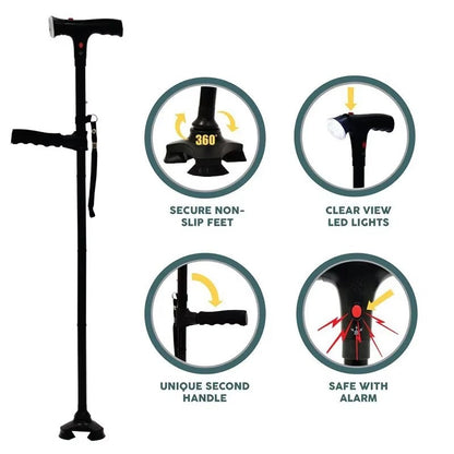 The Perfect Gift for Grandma – Folding Walking Stick with Light, Alarm & Love